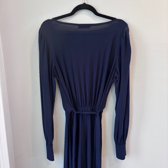 Boohoo Navy Blue Long Sleeve Wrap Dress - Picture 5 of 7